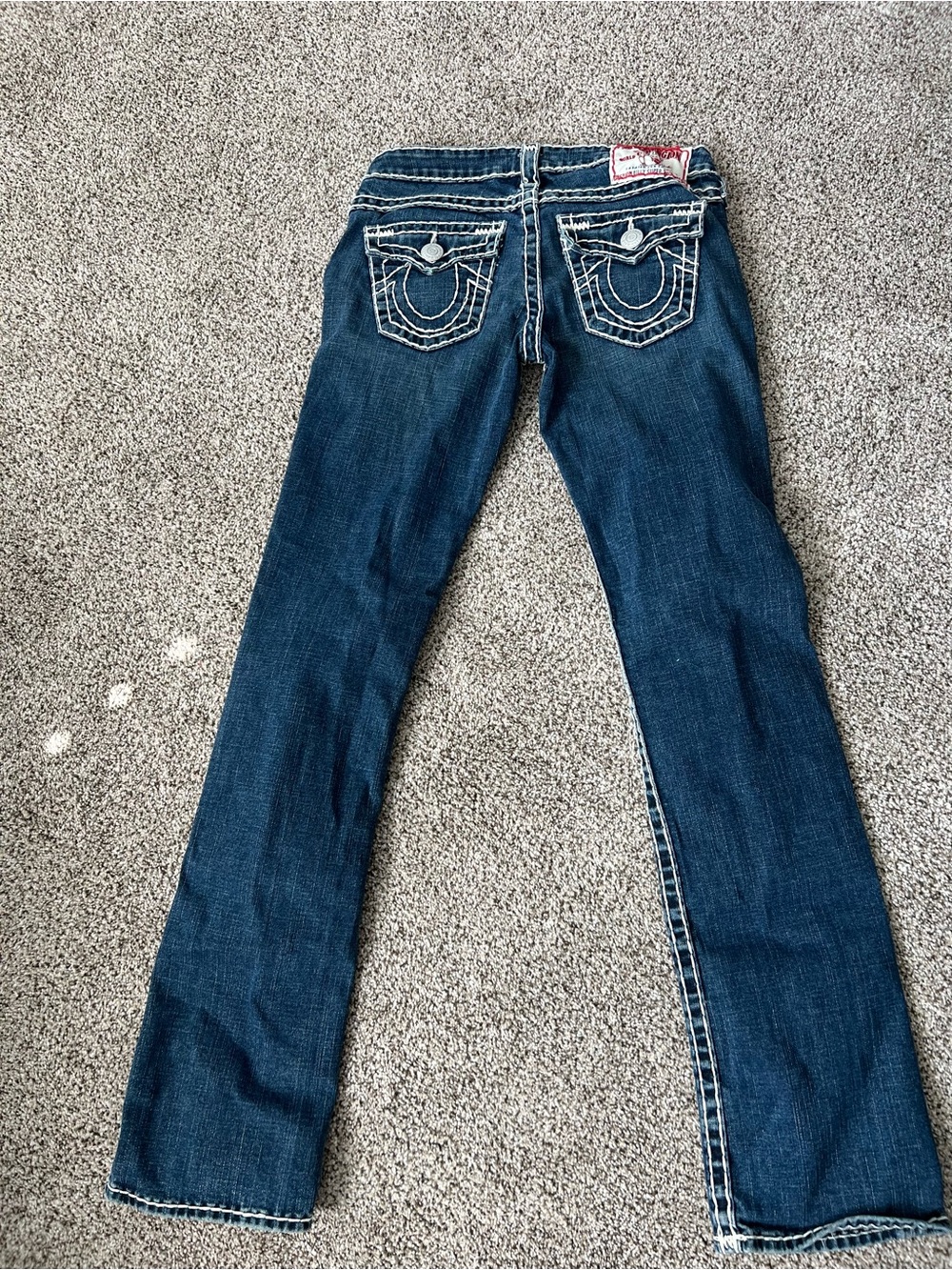 True Religion Jeans, DK Blue THICK WHITE STITCH, BILLY SUPER T, Women’s Size 29